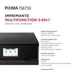 CANON PIXMA TS8750 MFP colour ink-jet A4 15 ipmprint 200 sheets USB 2.0 Wi-Fi black