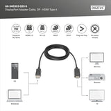Digitus AK-340303-020-S câble vidéo et adaptateur 2 m HDMI Type A (Standard) Noir