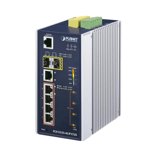 PLANET IGS-5225-4UP1T2S commutateur réseau Géré L2+ Gigabit Ethernet (10/100/1000) Connexion Ethernet, supportant l'alimentation via ce port (PoE) Bleu, Argent
