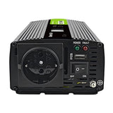 Green Cell Przetwornica napicia PowerInverter LCD 12 V 500W/1000W Przetwornica samochodowa z wywietlaczem - czysty sinus adaptateur de puissance & onduleur Auto