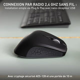 CHERRY Souris STREAM COMFORT sans fil noire