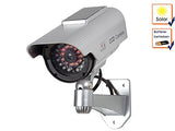 Caméra factice extérieure avec leds et panneau solaire