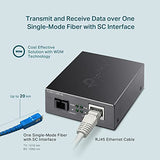 TP-LINK 10/100 Mbps RJ45 to 100 Mbps Single-mode SC WDM Bi-Directional Fiber Converter With 1-Port PoE