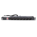 Extralink 19\" 1U 7 SOCKET EU TYPE POWER PDU WITH SWITCH PDU 7-EU Bloc d'alimentation