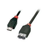 LINDY USB 2.0 Cable Type Micro-B/A OTG 0.5m Micro-B plug to A coupling