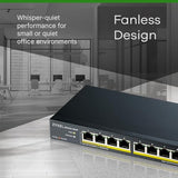 Zyxel GS1100-10HP v2 Non-géré Gigabit Ethernet (10/100/1000) Connexion Ethernet, supportant l'alimentation via ce port (PoE) Noir