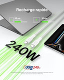 BELKIN USB-C TO USB-C 240W 2.0 BRAIDED PCR 1M WHITE