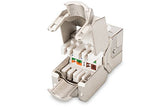 DIGITUS Module Keystone CAT 6 - blindé - Plat - Argent - RJ-45 - RJ-45 - Femelle - Femelle