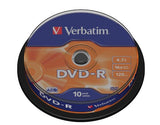 SPINDLE DE 10 DVD-R 16x 4,7GB VERBATIM