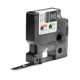 DYMO Etiquette Rhino vinyle blanc sur noir 12 mm x 5,5 m