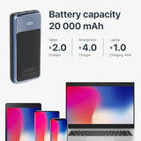 Powerbank 20000mAh pour laptop 45W charge ultra rapide power