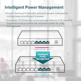 Switch Réseau 8 ports RJ45 Gigabit dont 4 PoE 802,3af 53W