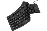 Clavier en silicone souple et étanche combo USB/PS2 noir