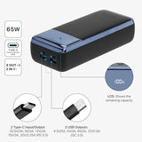 Powerbank 30000mAh pour laptop 65W charge ultra rapide power