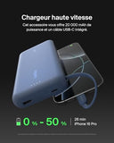 BELKIN 20k PD30w Integrated USB-C Cable Power Bank Blue