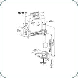 AAVARA Bras à pincer TC110 - 1 écran
