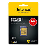 INTENSO Carte SDXC UHS-I Premium Class 10 - 64 Go