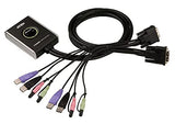 Aten CS682 switch KVM 2 ports DVI/USB/Audio Câbles intégrés