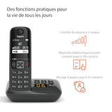 Gigaset AS690A tél. DECT+REPONDEUR - base + combiné noir