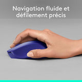 LOGITECH M330 SILENT PLUS Mouse 3 buttons wireless 2.4 GHz USB wireless receiver blue