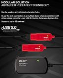 LINDY Rallonge active USB 2.0 Pro avec Hub 4 ports 12m