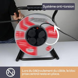 Rallonge électrique PRO 40 m - 4 prises IP44