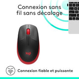 LOGITECH M190 Mouse optical 3 buttons wireless USB wireless receiver red