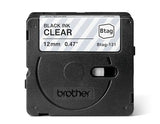 BROTHER 12MM BTAG131 Tape Black on Transparent