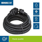 Rallonge secteur tripolaire noire 2,5 mm2 - 15,0 m