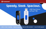 TRANSCEND Cle USB 3.0 JetFlash 790 - 128Go Noir/Bleu