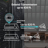 Switch Réseau 8 ports RJ45 Gigabit dont 4 PoE 802,3af 53W