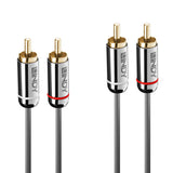 LINDY Cromo Line Audio Cable Stereo RCA-RCA M-M 3m anthrazit