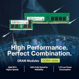 TRANSCEND 16Go JM DDR4 2666Mhz U-DIMM 2Rx8 1Gx8 CL19 1.2V