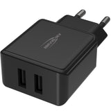 CHARGEUR SECTEUR 2 PORTS USB Type-A 2,4 A NOIR