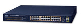 Planet switch Niv2 24P Gigabit PoE+ 300W et 2 ports SFP