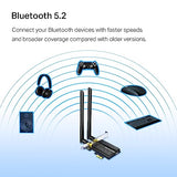 TP-LINK ARCHER TX50E Carte réseau sans fil PCI-e WIFI 6 AX3000 + BlueTooth 5.0