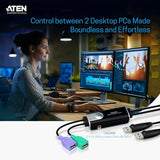 ATEN CS62KM Switch Clavier/souris USB vers 2 ordinateurs