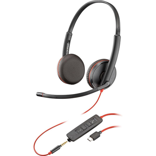 PLANTRONICS Blackwire C3225 casque USB-C+Jack -2 écouteurs