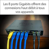 NETGEAR GS308-300PES commutateur réseau Non-géré L2 Gigabit Ethernet (10/100/1000) Noir