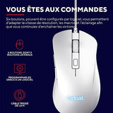 TRUST Souris gaming filaire YBAR+ blanche