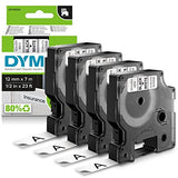 DYMO Ruban d étiquettes autocollantes D1 19 mm x 7 m, blanc sur noir