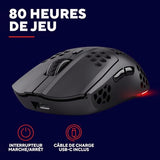 TRUST Souris gaming sans fil HELOX ultra légére - Noire