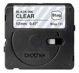BROTHER 12MM BTAG131 Tape Black on Transparent