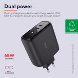 TRUST MAXO 65W 2P USB-C Charger Black