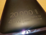 Powerbank 20000mAh pour laptop 45W charge ultra rapide power