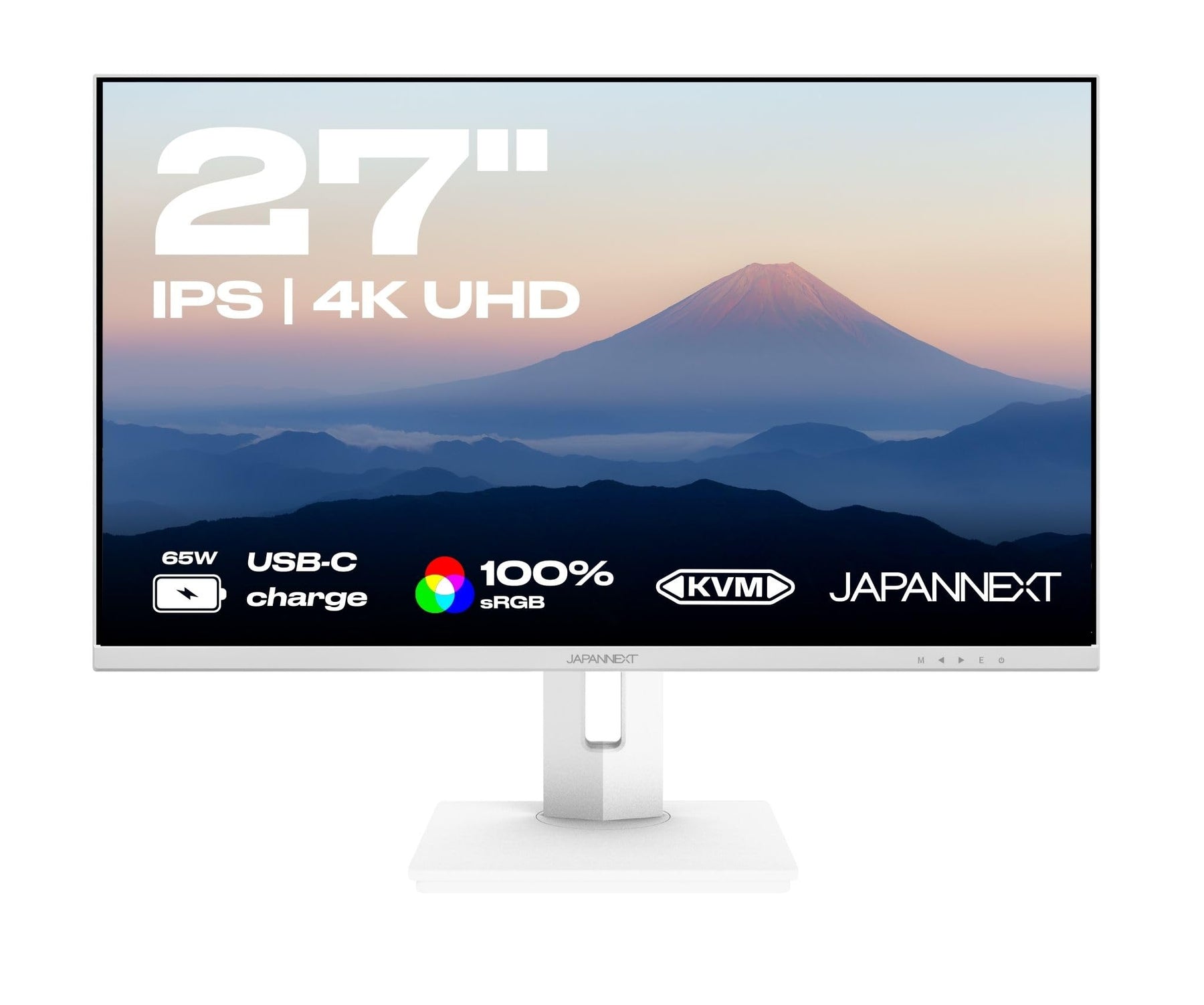 JAPANNEXT JN-IPS270UHD60F-C65W-HSP-W - Ecran 27p 3840x2160 4K 60Hz - IPS - 400 cd/m2 - HDR - HDMI x2 - DP - USB-C charge 65W