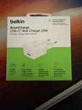 BELKIN 25W USBC PD WALL CHARGER WITH PPS WHITE