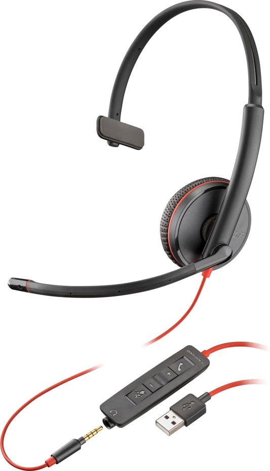 PLANTRONICS Blackwire C3215 casque USB-A+Jack -1 écouteur