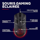 TRUST Souris gaming filaire HELOX ultra légére - Noire