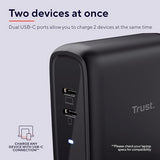 TRUST MAXO 65W 2P USB-C Charger Black